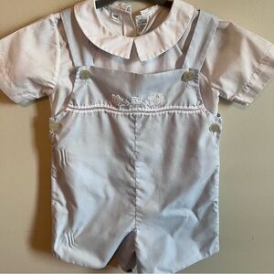 Light Blue Baby One-Piece Romper with Peter Pan Collar